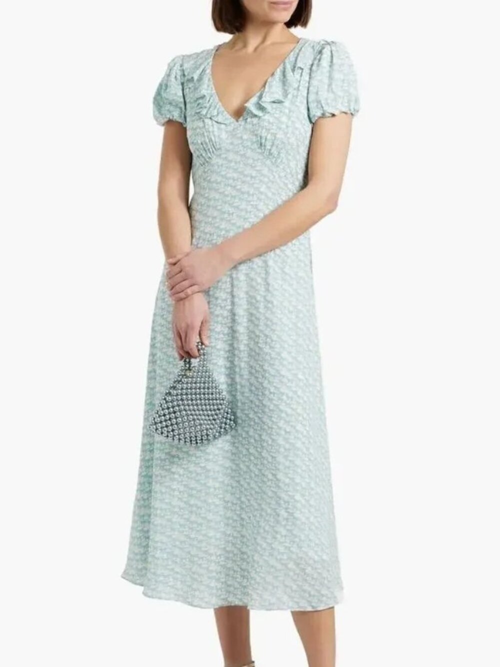 Solid & Striped Calais Dress blue & white horse print midi sz Small, NEW